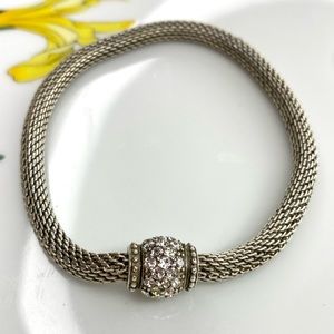 Silpada Mesh Together Stretch Swarovski Crystals Bracelet